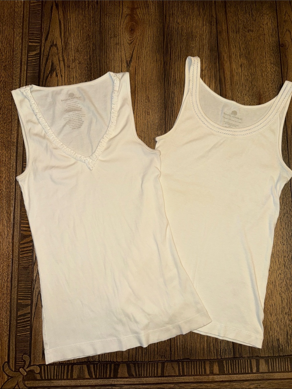 Banana Republic White Women's Tank Tops - Scoop & V-Neck Duo